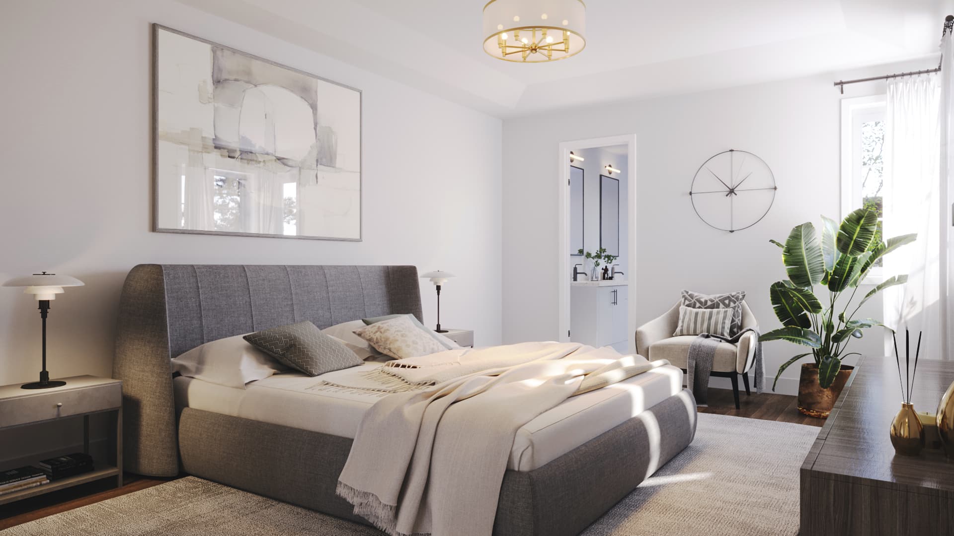 Whitby Meadows home interior rendering of master bedroom